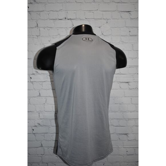 Under Armour Gym Shirt Tanktop Mens Size Medium Fitted Black HeatGear Polyester - Picture 6 of 8